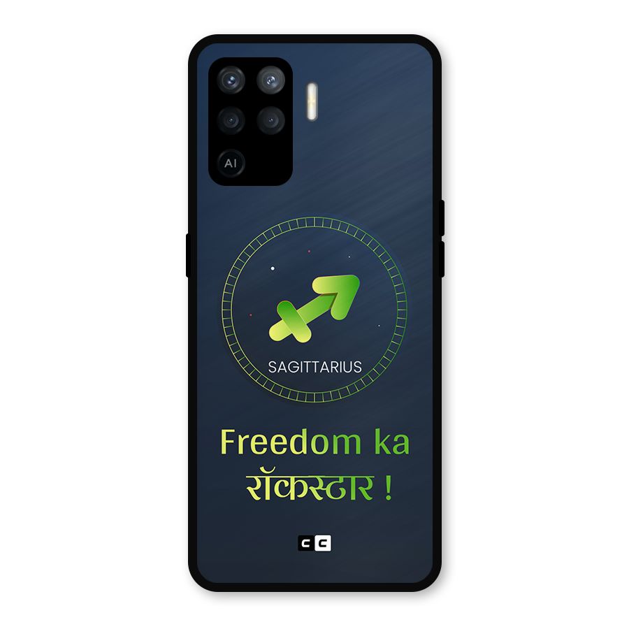 Sagittarius Rockstar Metal Back Case for Oppo F19 Pro