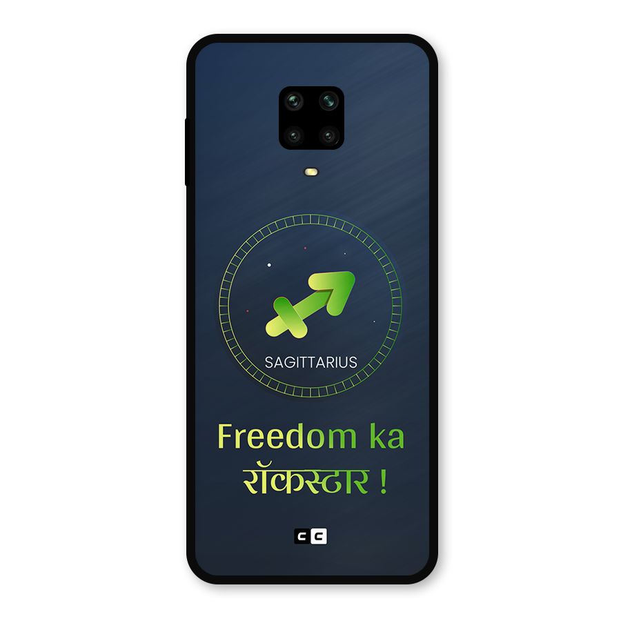 Sagittarius Rockstar Metal Back Case for Redmi Note 9 Pro