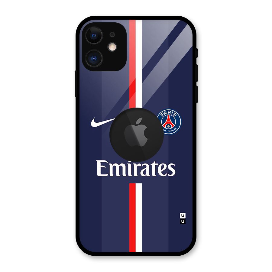Saint Paris Jersey Glass Back Case for iPhone 11 Logo Cut