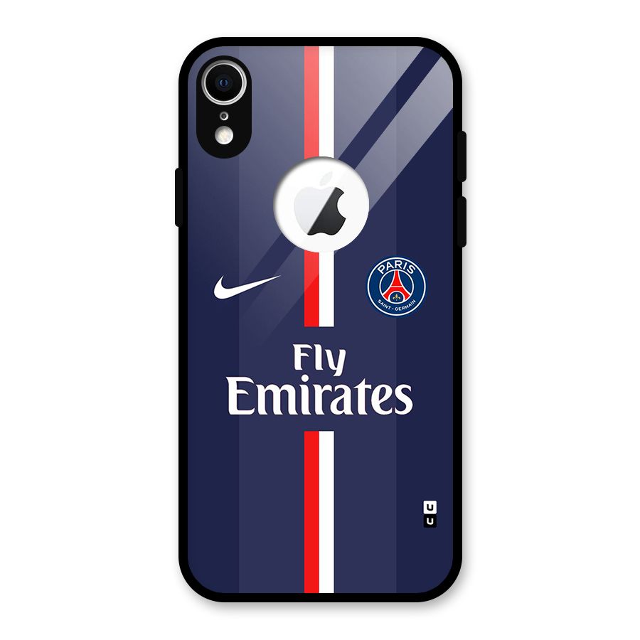Saint Paris Jersey Glass Back Case for iPhone XR Logo Cut