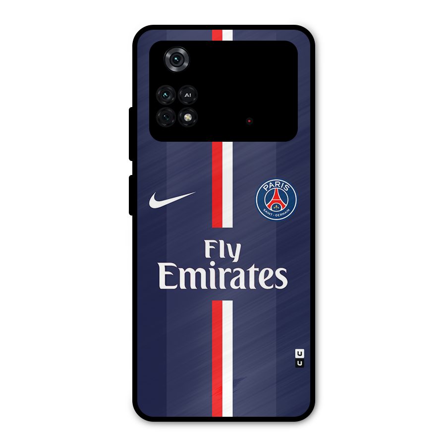 Saint Paris Jersey Metal Back Case for Poco M4 Pro 4G
