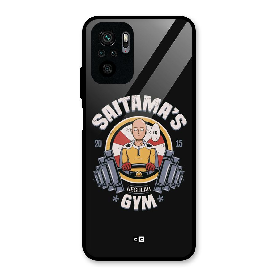 Saitama Gym Glass Back Case for Redmi Note 10S