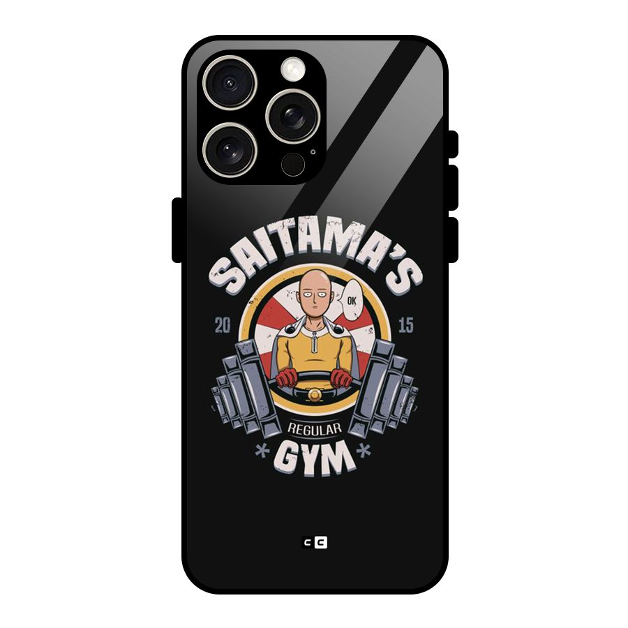 Saitama Gym Glass Back Case for iPhone 15 Pro Max