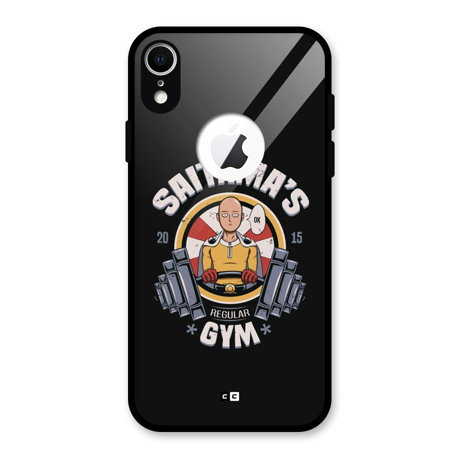 Saitama Gym Glass Back Case for iPhone XR Logo Cut