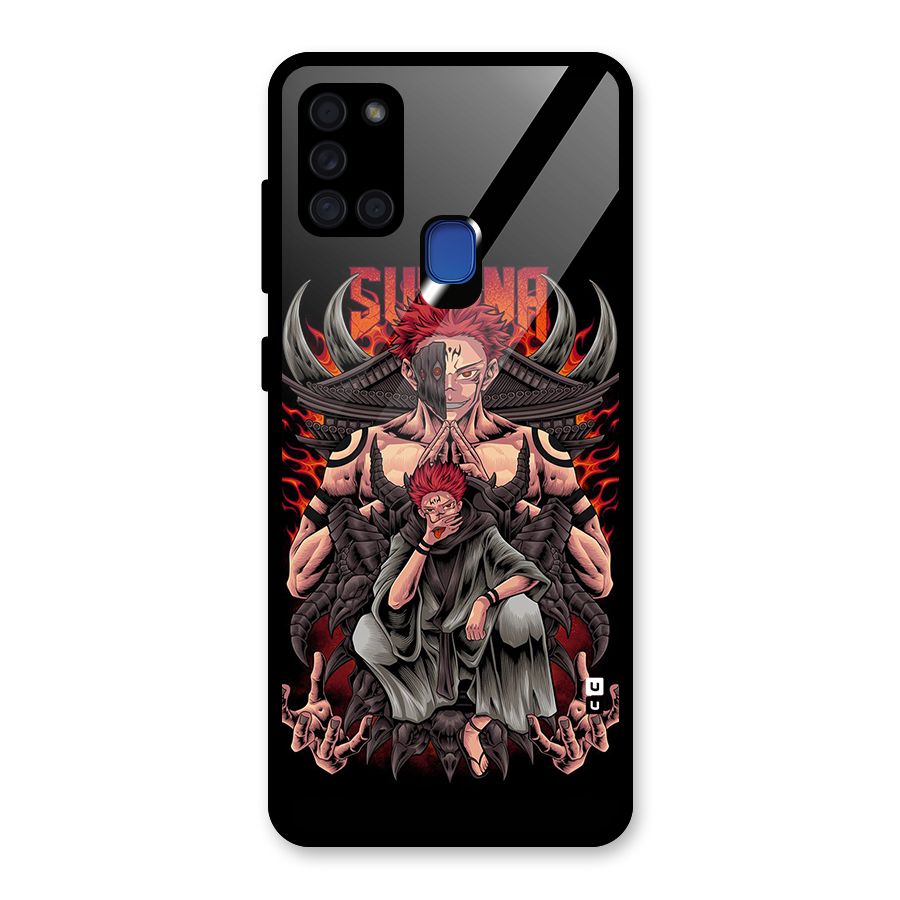 Sakuna King Glass Back Case for Galaxy A21s