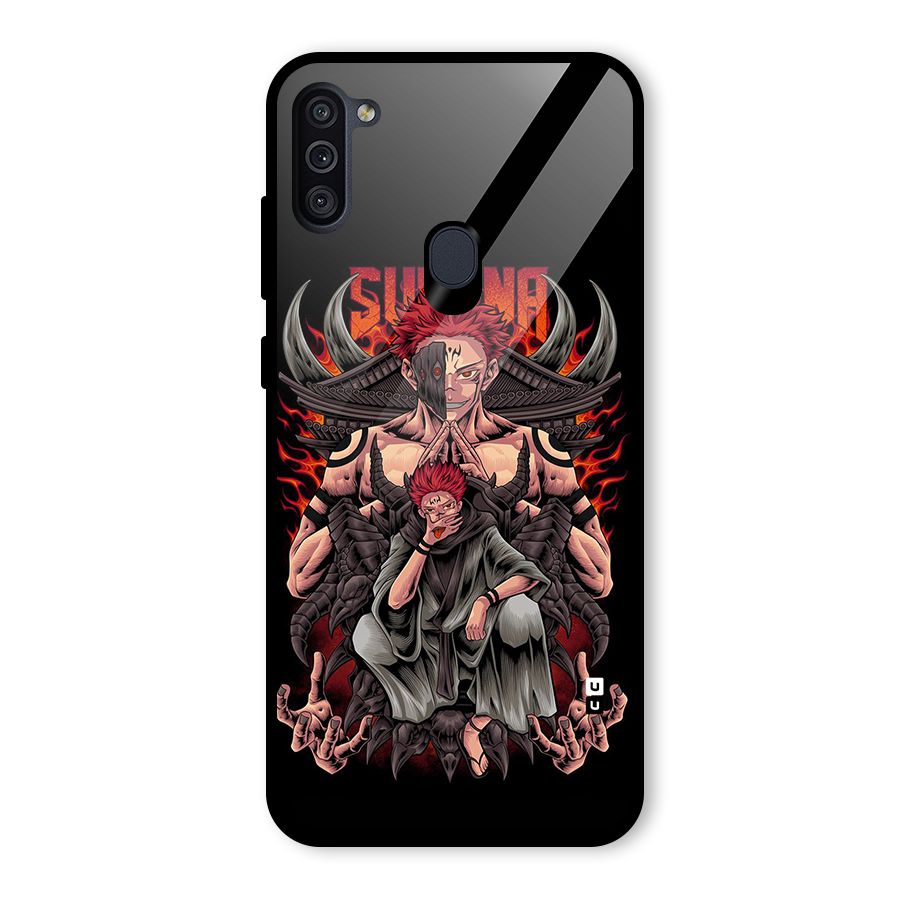Sakuna King Glass Back Case for Galaxy M11