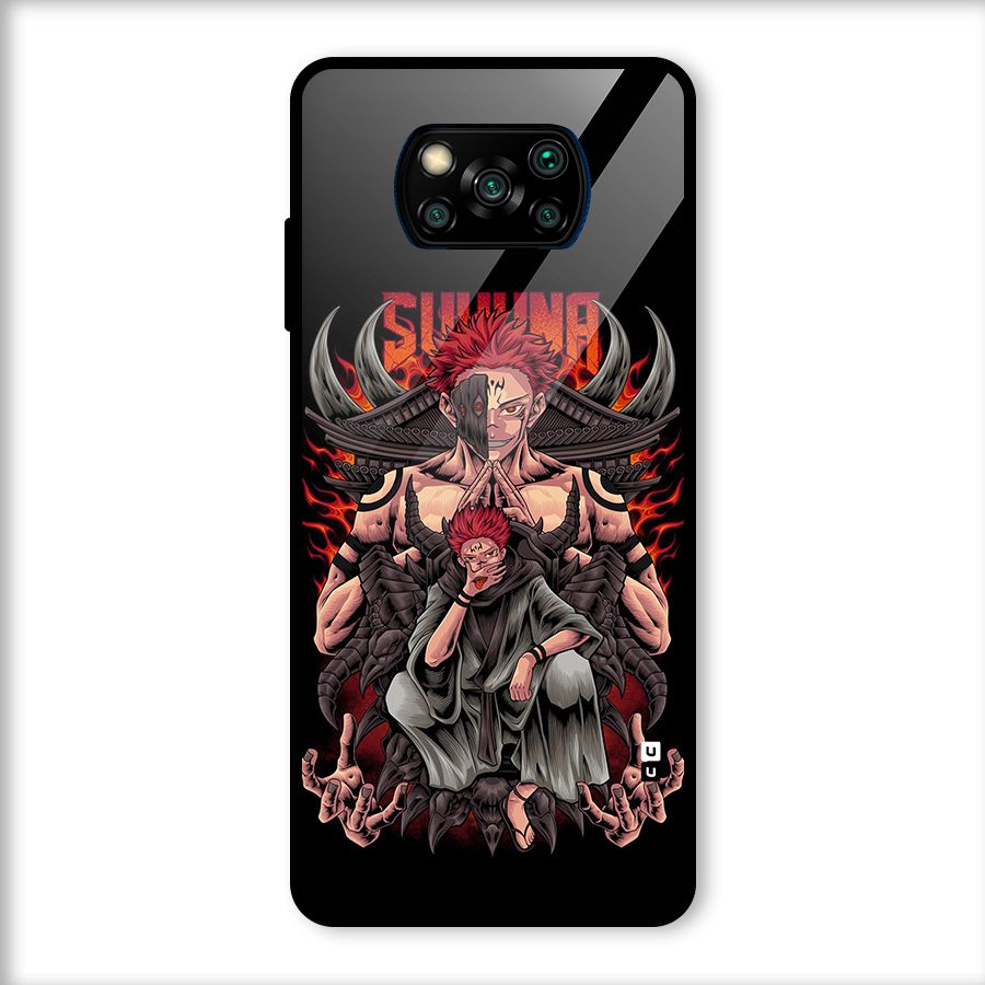 Sakuna King Glass Back Case for Poco X3