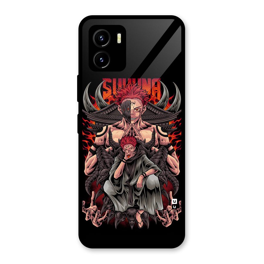 Sakuna King Glass Back Case for Vivo Y15s