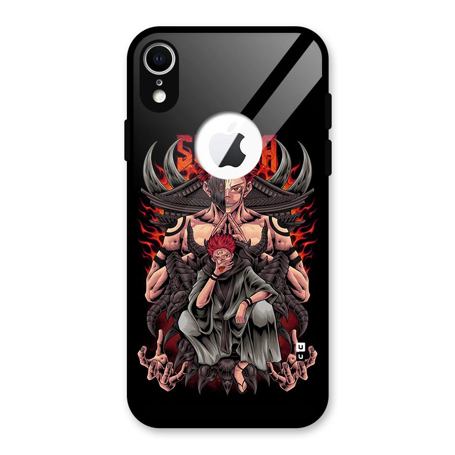 Sakuna King Glass Back Case for iPhone XR Logo Cut