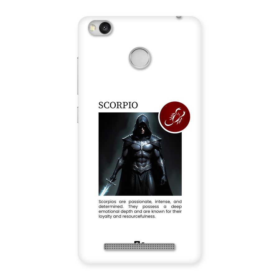 Sane Scorpio Back Case for Redmi 3S Prime