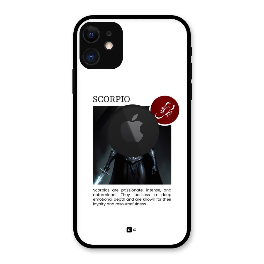 Sane Scorpio Glass Back Case for iPhone 11 Logo Cut