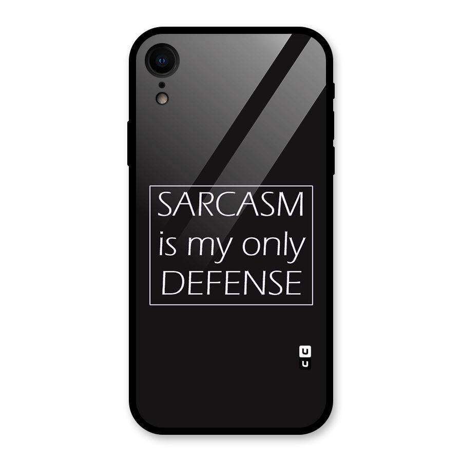 Sarcasm Defence Glass Back Case for iPhone XR