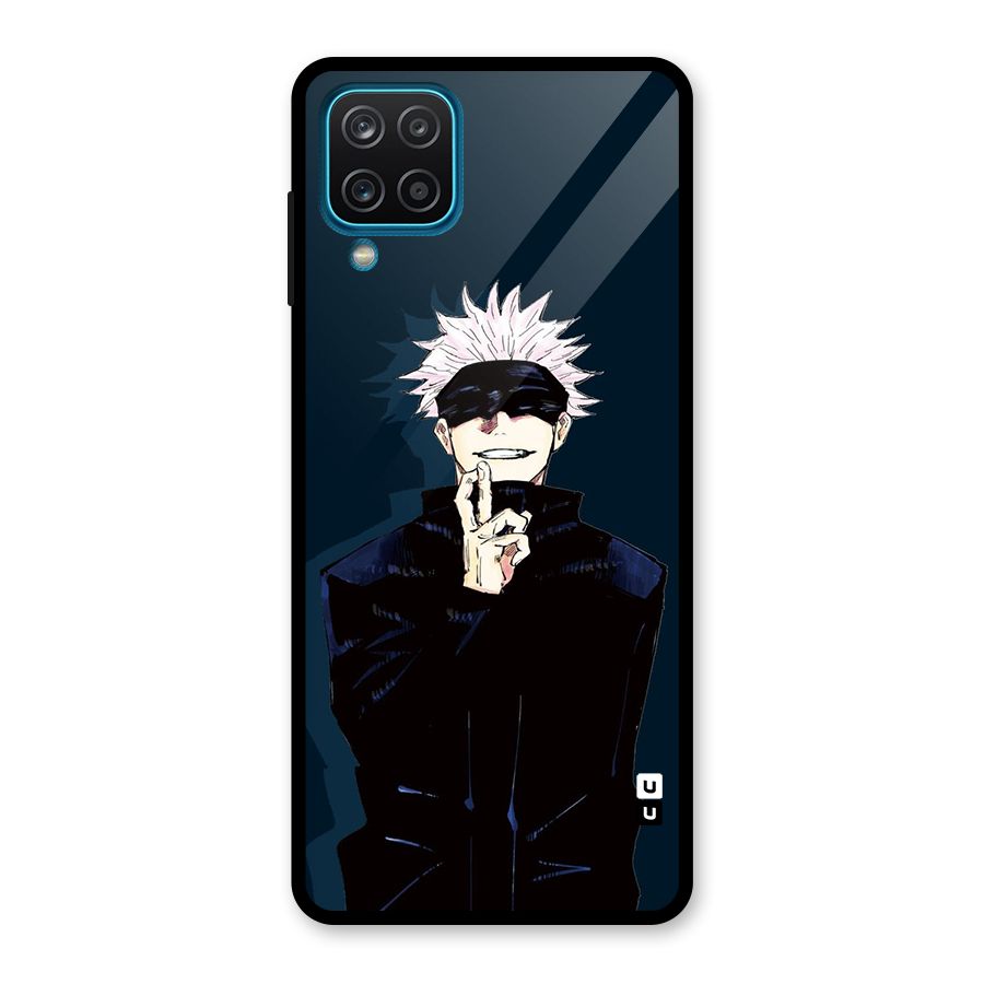 Satoru Gojo Glass Back Case for Galaxy A12
