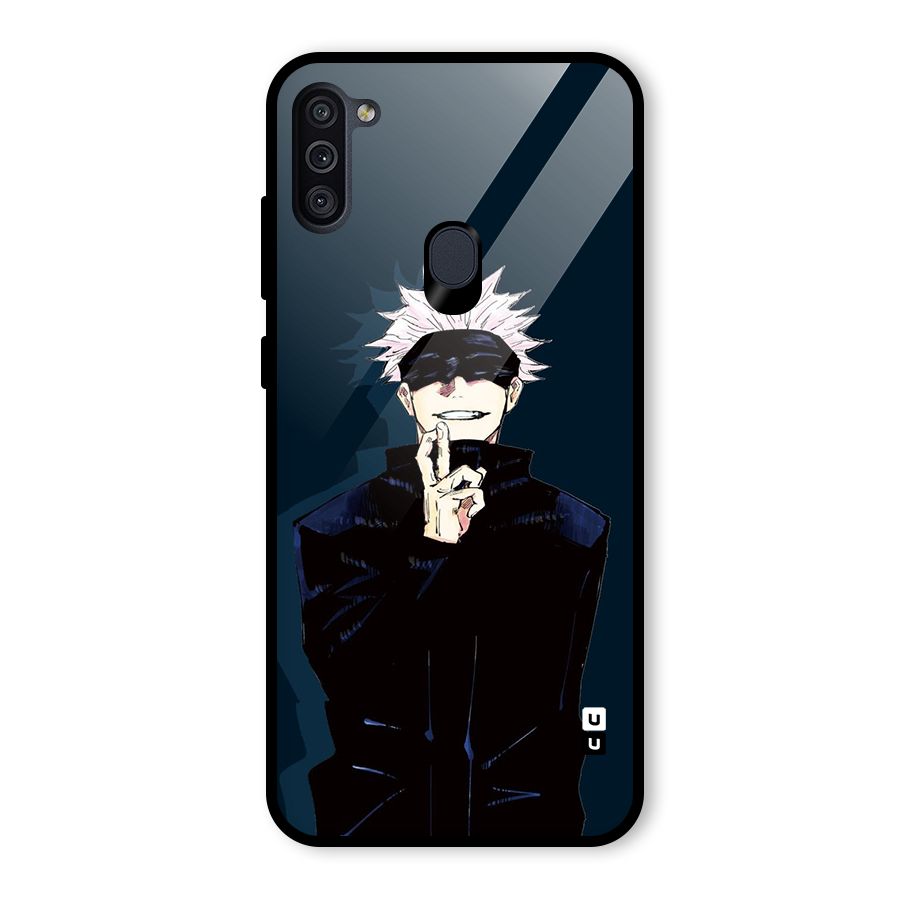 Satoru Gojo Glass Back Case for Galaxy M11