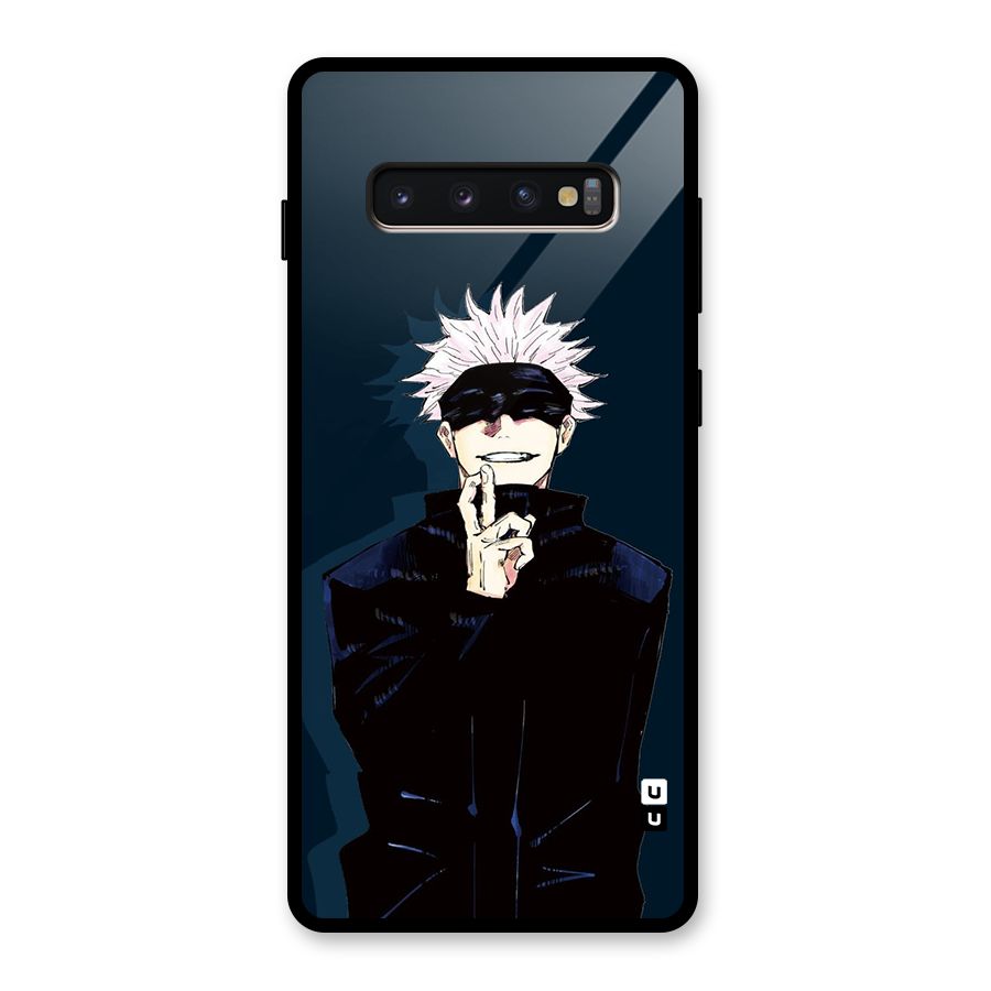 Satoru Gojo Glass Back Case for Galaxy S10 Plus