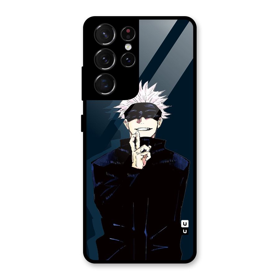 Satoru Gojo Glass Back Case for Galaxy S21 Ultra 5G