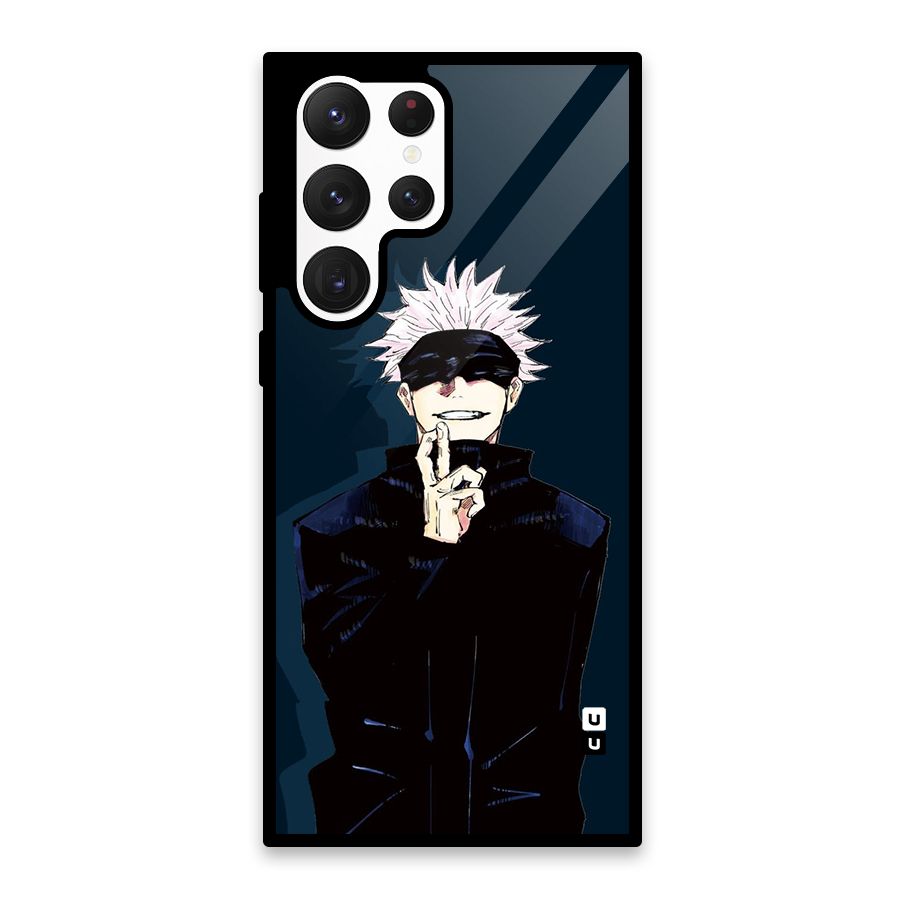 Satoru Gojo Glass Back Case for Galaxy S22 Ultra 5G