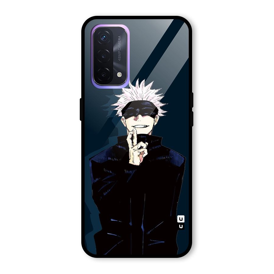 Satoru Gojo Glass Back Case for Oppo A74 5G