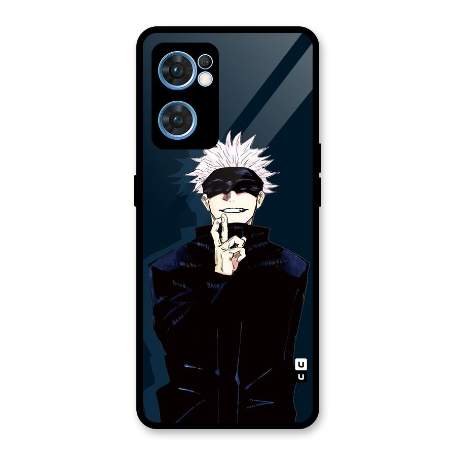 Satoru Gojo Glass Back Case for Oppo Reno7 5G