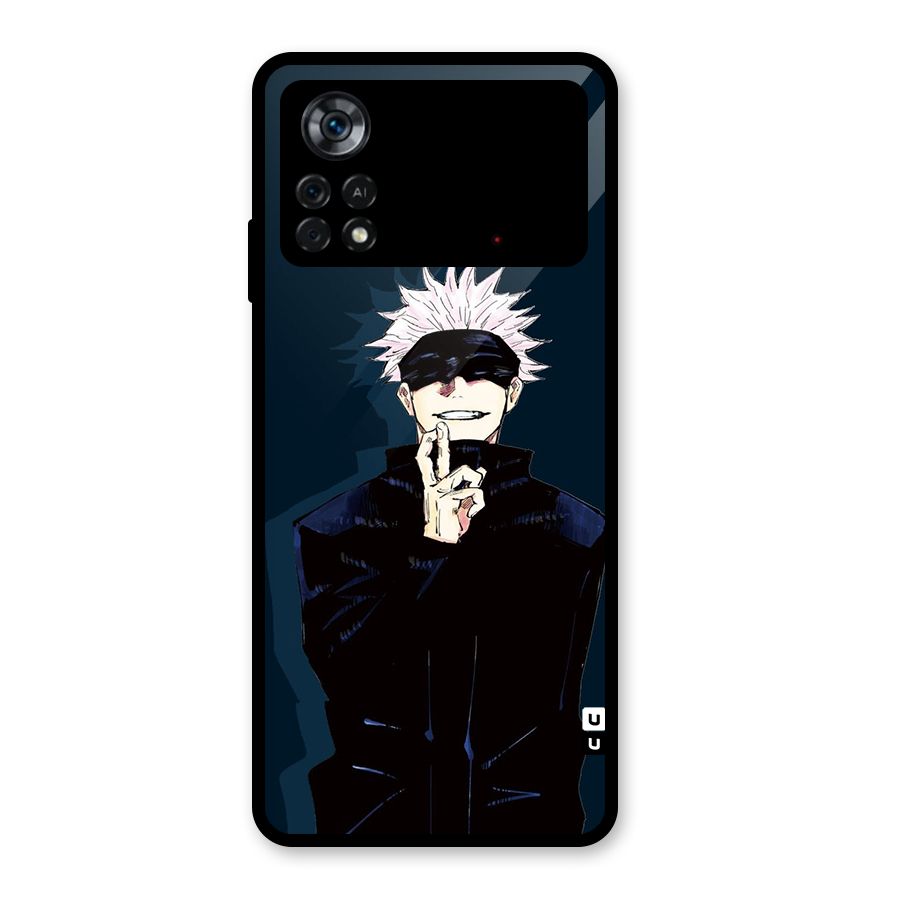 Satoru Gojo Glass Back Case for Poco X4 Pro 5G