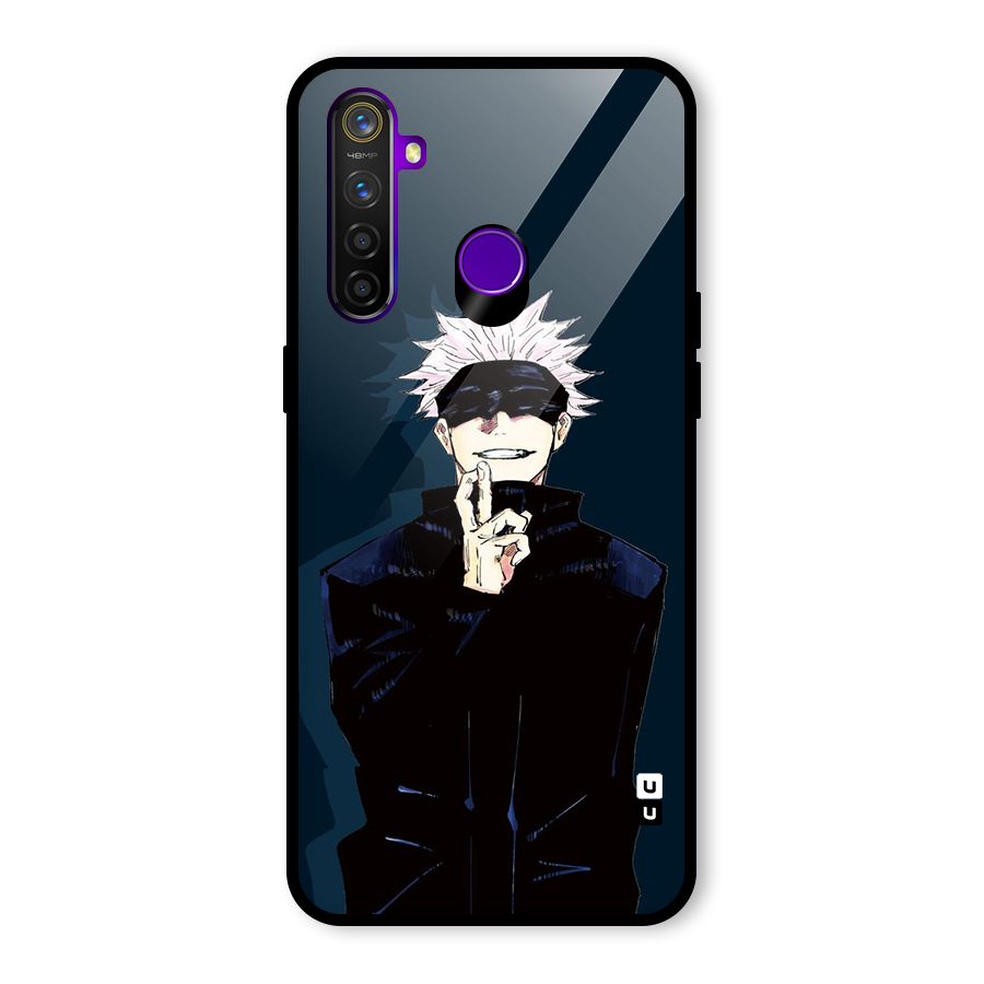 Satoru Gojo Glass Back Case for Realme 5 Pro