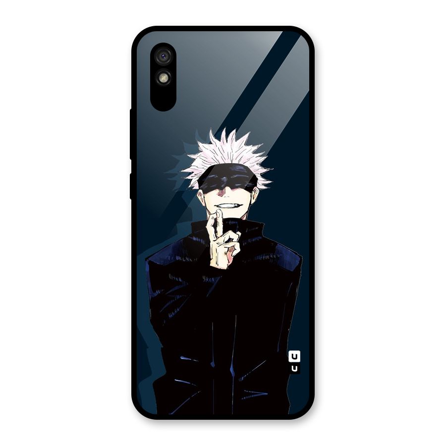 Satoru Gojo Glass Back Case for Redmi 9A