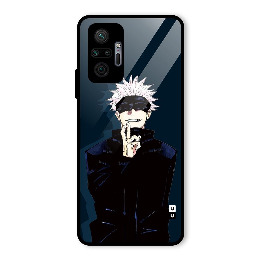 Satoru Gojo Glass Back Case for Redmi Note 10 Pro