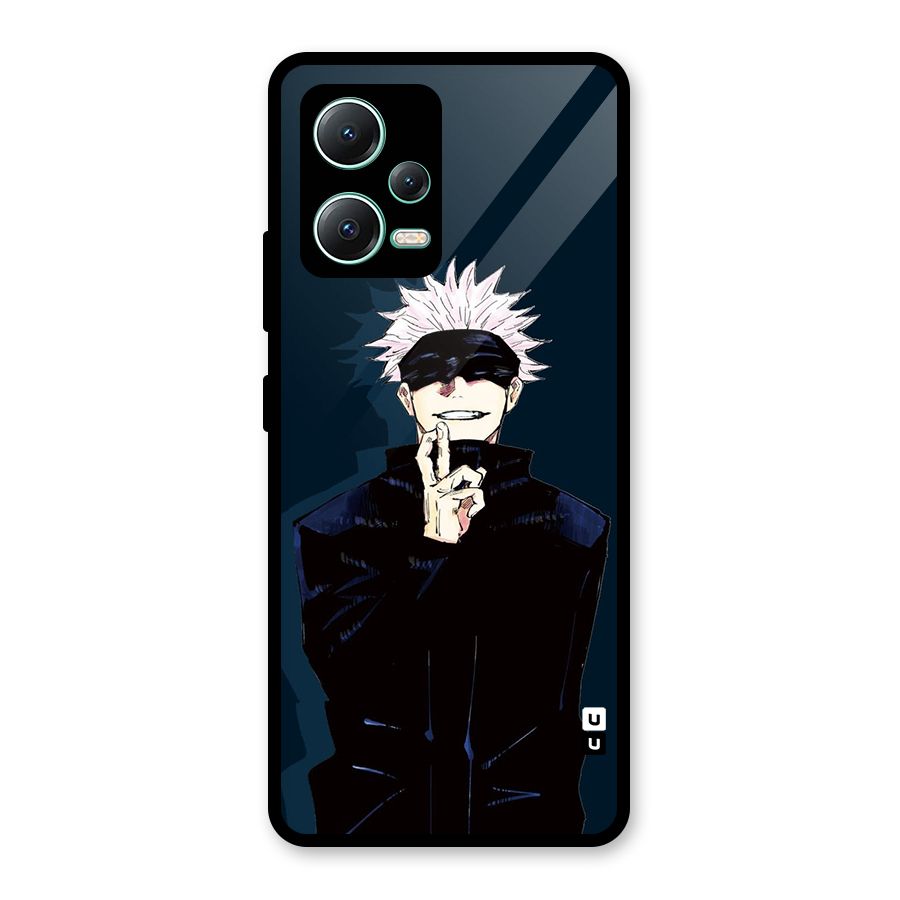 Satoru Gojo Glass Back Case for Redmi Note 12 5G