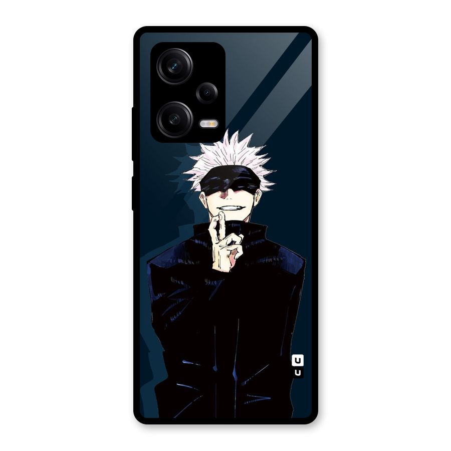 Satoru Gojo Glass Back Case for Redmi Note 12 Pro