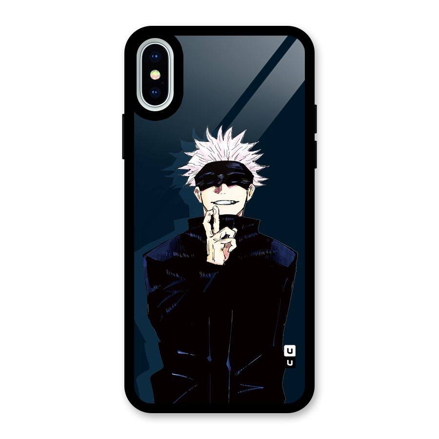 Satoru Gojo Glass Back Case for iPhone XS