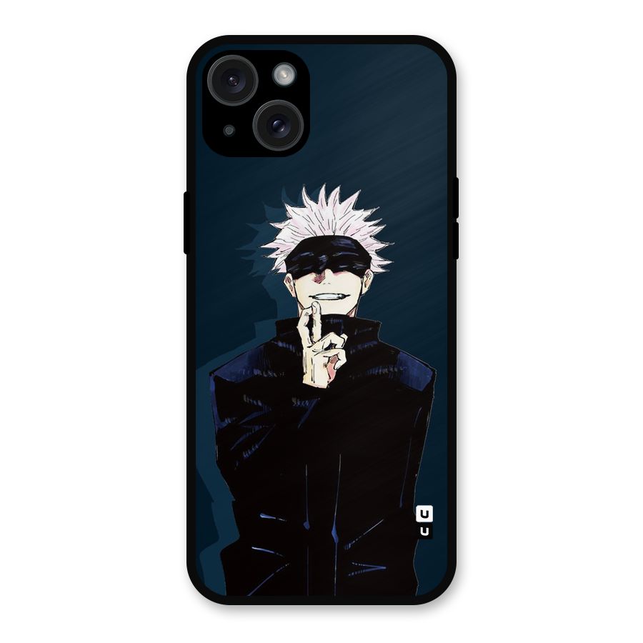 Satoru Gojo Metal Back Case for iPhone 15 Plus