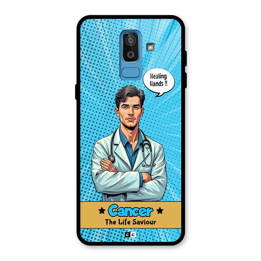 Saviour Cancer Glass Back Case for Galaxy J8