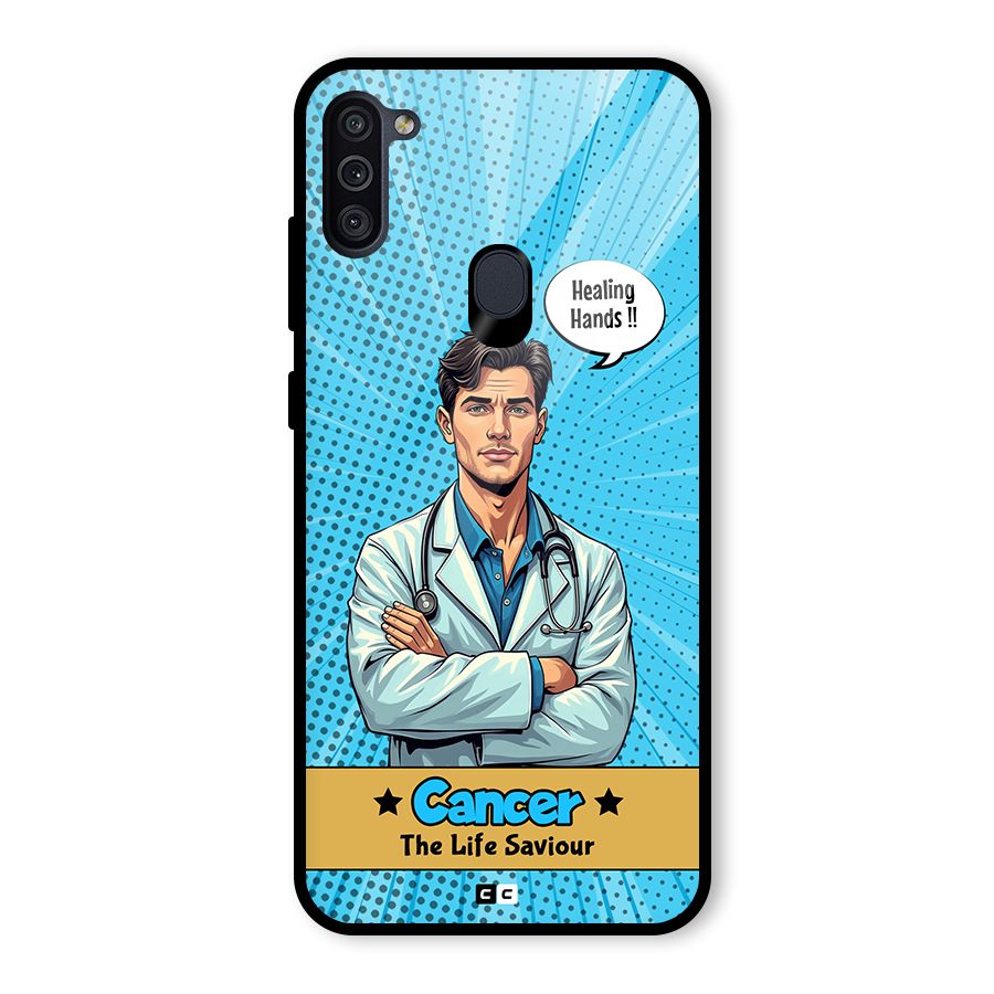 Saviour Cancer Glass Back Case for Galaxy M11