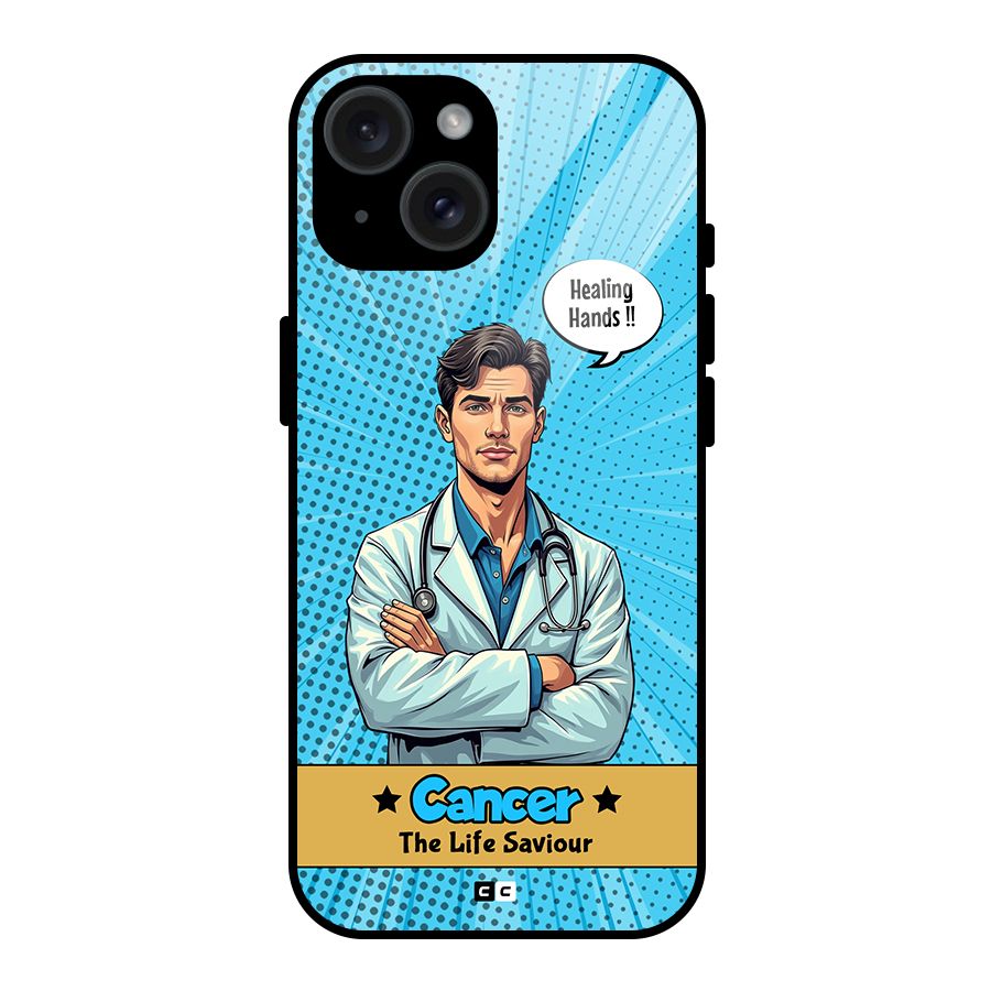 Saviour Cancer Glass Back Case for iPhone 15
