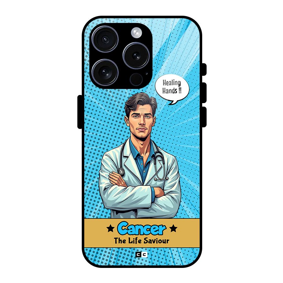 Saviour Cancer Glass Back Case for iPhone 15 Pro