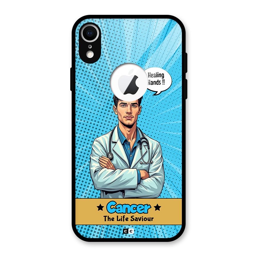 Saviour Cancer Glass Back Case for iPhone XR Logo Cut