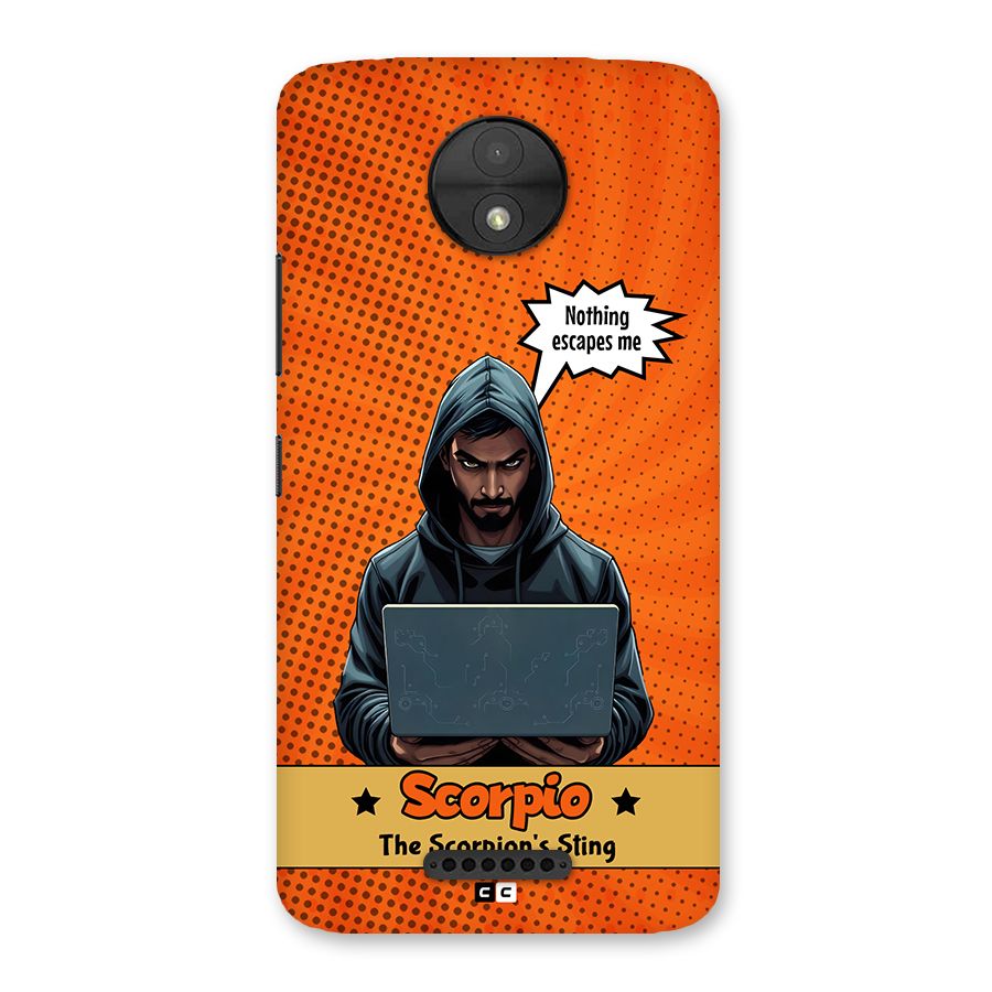 Scorpio Warning Back Case for Moto C