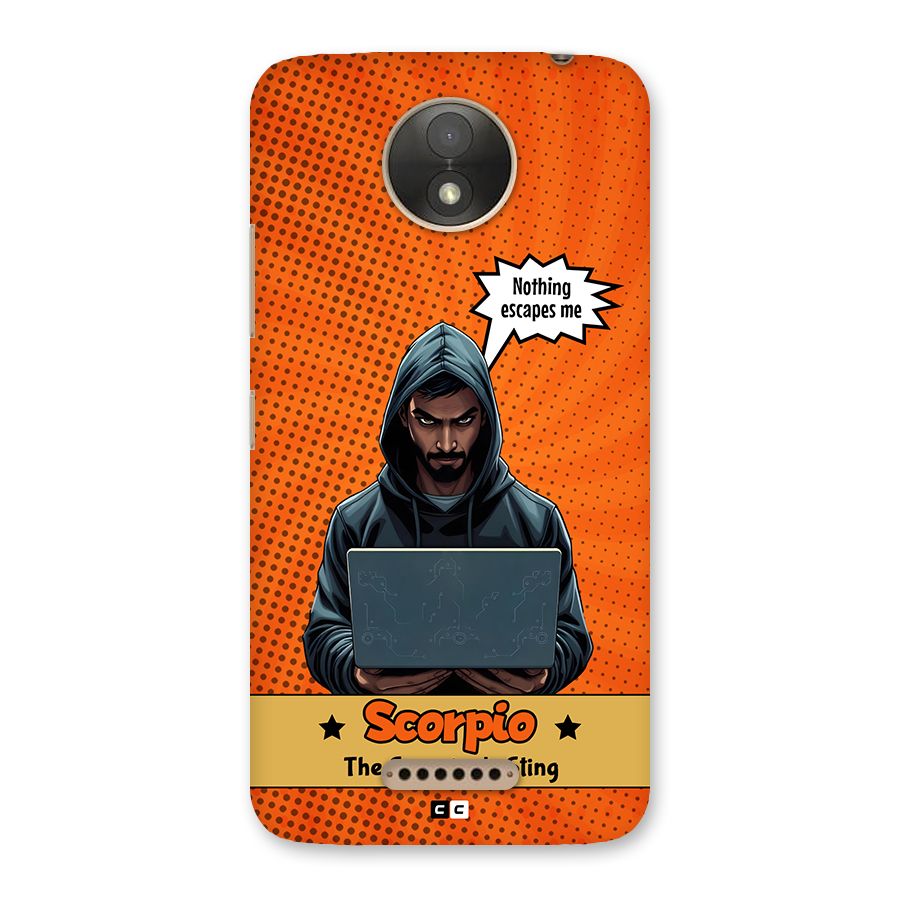 Scorpio Warning Back Case for Moto C Plus
