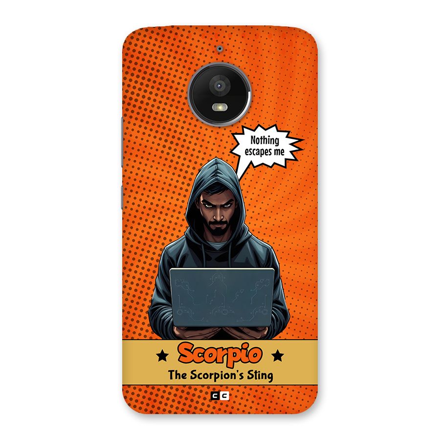 Scorpio Warning Back Case for Moto E4 Plus