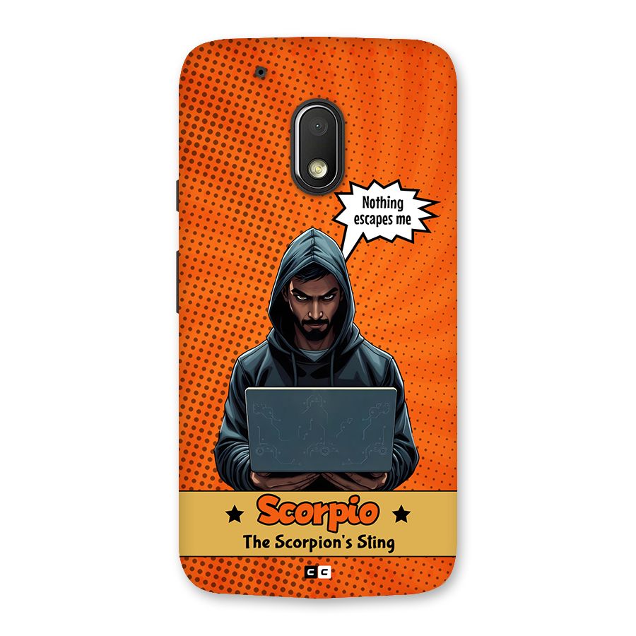 Scorpio Warning Back Case for Moto G4 Play