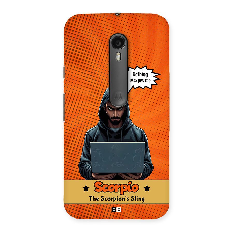 Scorpio Warning Back Case for Moto G Turbo