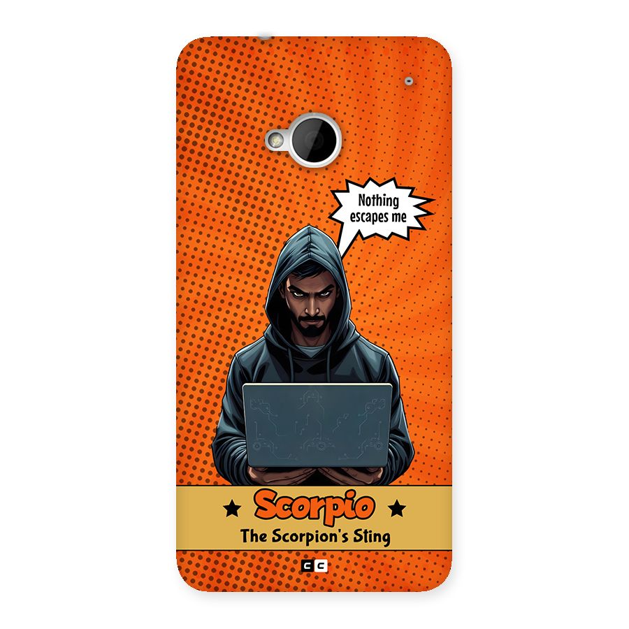 Scorpio Warning Back Case for One M7 (Single Sim)
