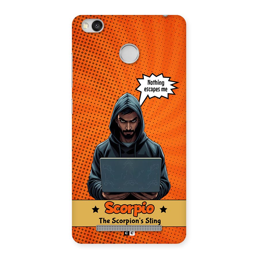 Scorpio Warning Back Case for Redmi 3S Prime