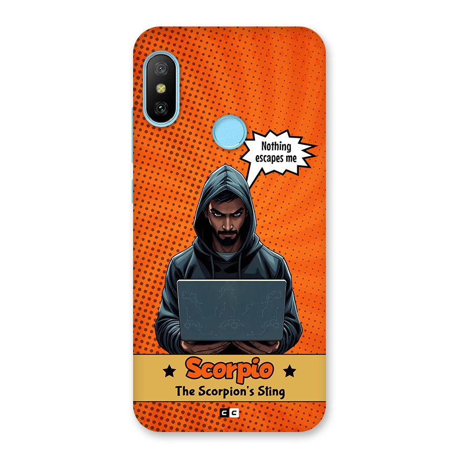 Scorpio Warning Back Case for Redmi 6 Pro