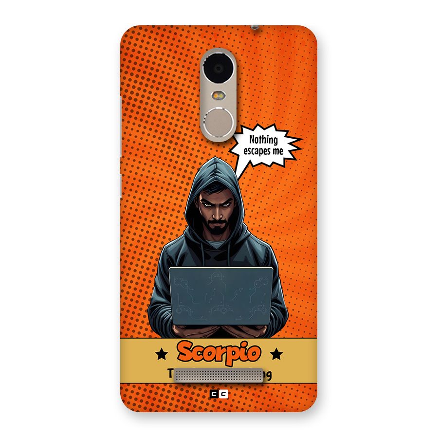Scorpio Warning Back Case for Redmi Note 3