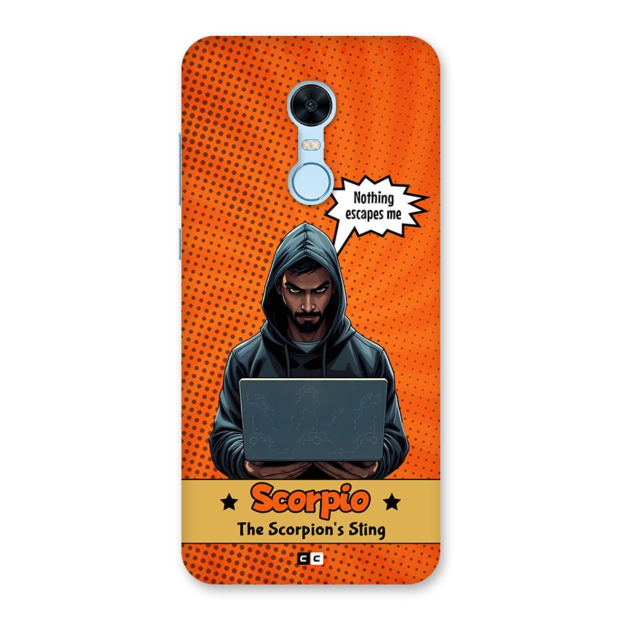 Scorpio Warning Back Case for Redmi Note 5