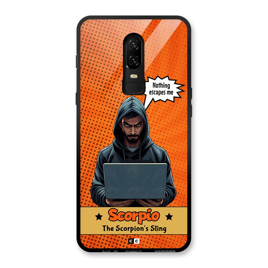 Scorpio Warning Glass Back Case for OnePlus 6