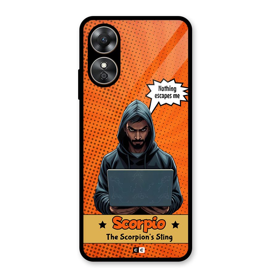 Scorpio Warning Glass Back Case for Oppo A17