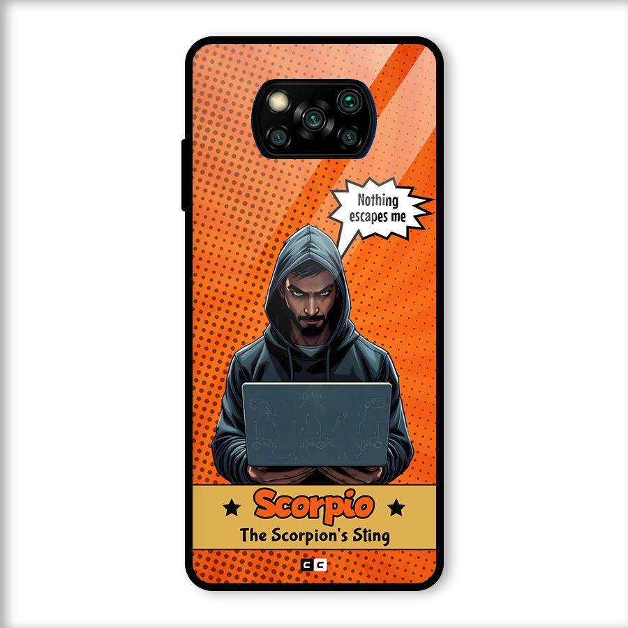 Scorpio Warning Glass Back Case for Poco X3