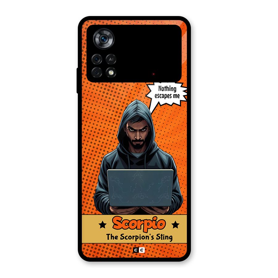 Scorpio Warning Glass Back Case for Poco X4 Pro 5G